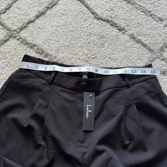 Lulus black trouser pants high rise straight leg loose fit taper XL new - Picture 5 of 7